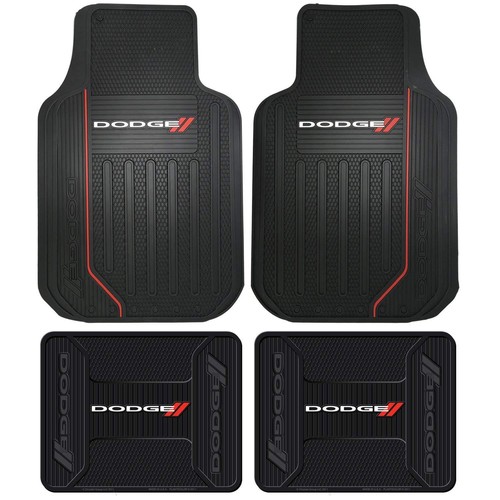 Dodge Front Rear Rubber Floor Mats 4 Pcs Set Hemi R/T Challenger