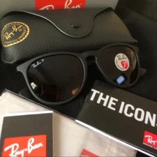 New Ray-Ban RB4171 Erika Black Matte 54mm Sunglasses