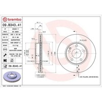 Bremsscheibe Brembo 09.B343.41 Prime Line - Uv Coated FüR Mercedes Benz