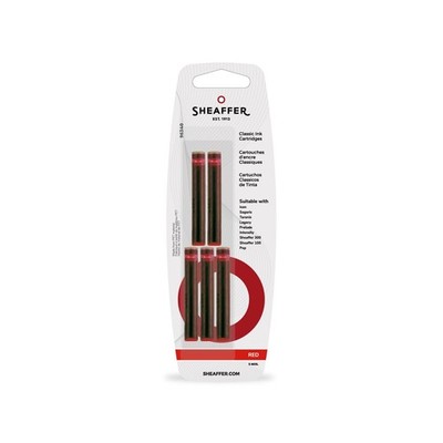 Shaffer Red Ink Marker Cartridge Refill Pack Of 5 Smooth Writing Luxury Box