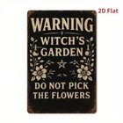 Occult "Do Not Pick Flowers" Metal Sign Witch's Garden Vintage Yard & Patio