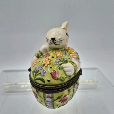 Villeroy & Boch バニーファミリー エッグボックス バニースカルプ Villeroy & Boch Porcelain Trinket Box Spring Bunny Roses Easter