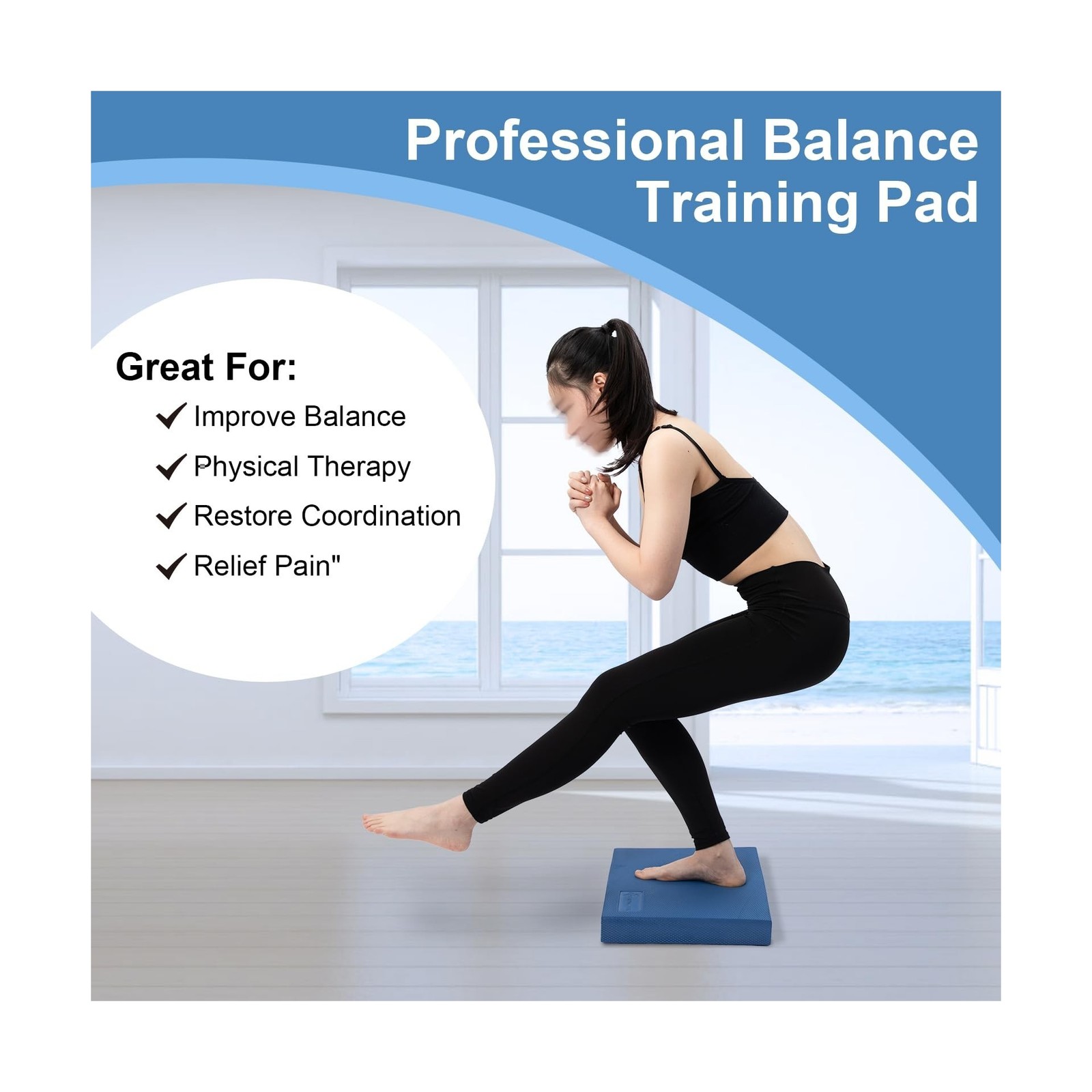 StrongTek Professional Foam Exercise Balance Pad - 15.8" x 13" x 2", High-Den... thumbnail 4