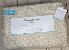 NIP Tommy Bahama Whirling Palm King 4pc Sheet Set Beige/White See Description