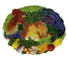 Fitz and Floyd “Coq Du Village” Dimensional Rooster Oval Platter 14"