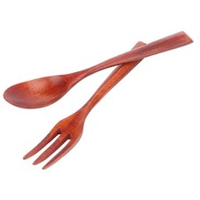 Kitchen Utensil Heat Resistant Fork And Spoon For Home Use Wood MV