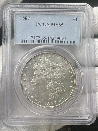 1887-P $1 Morgan Dollar 90% Silver Philadelphia PCGS MS65 US Coin