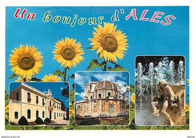 AK - 30 - Alès - Multivues - Autos - Denkmal Estele und Nemorin
