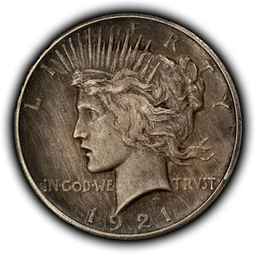 1921 $1 Silver Peace Dollar - High Relief Key Date - AU - SKU-B5501