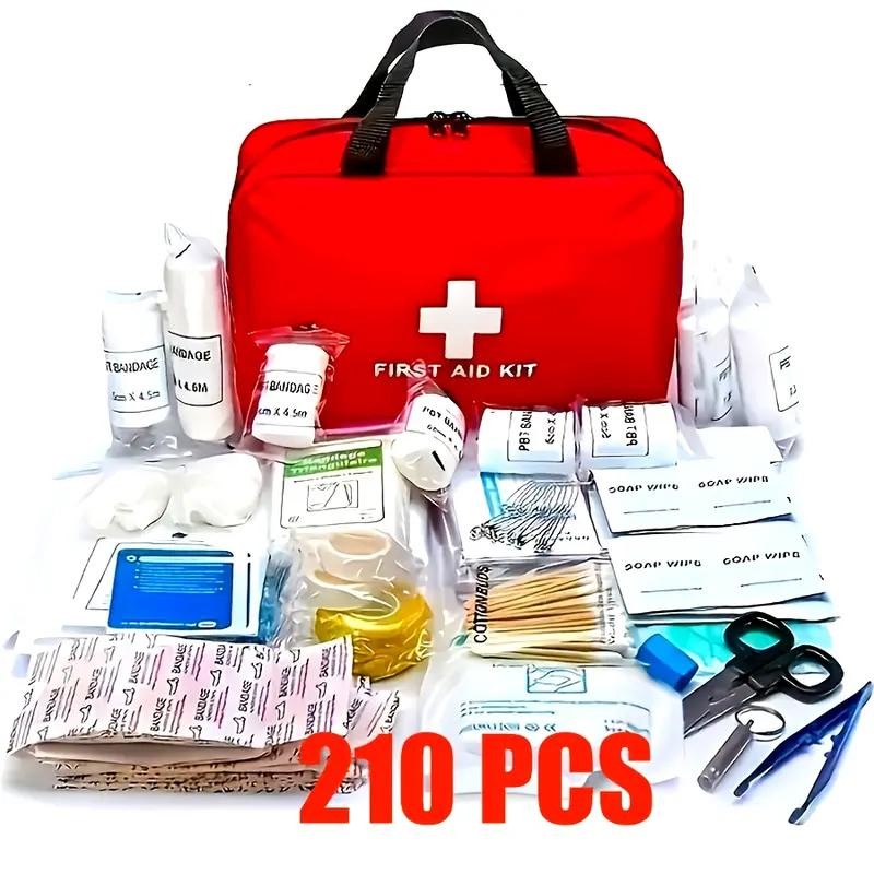 210Pcs First Aid Kit Emergency Survival Medical Bag Home Car Travel Outdoor