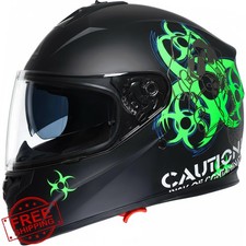 TRIANGLE Full Face Motorcycle Helmet DOT Dual Visor Smoked Sunshield