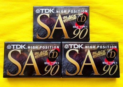 3x TDK SA 90 ''Black Limited'' Cassette Tapes 1995-1997 + OVP + SEALED +