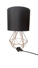 Image of Modern Copper Geometric Base/Black Shade Lamps 