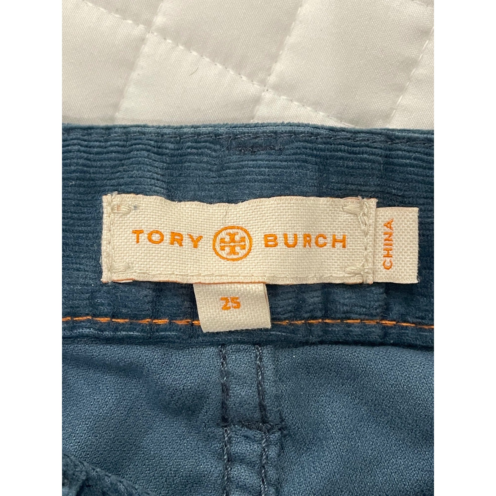 Tory Burch Corduroy Super Skinny Jeans Blue Women's Size 25 thumbnail 7