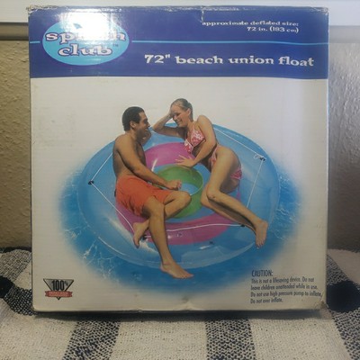 Vtg Vinyl Splash Club 72  Beach Union Pool Tube Float 1990's Costume Vinyl NOS