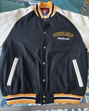 Vtg 90s Pittsburgh Steelers Varsity Jacket Men  s M Wool Leather NFL Gridiron