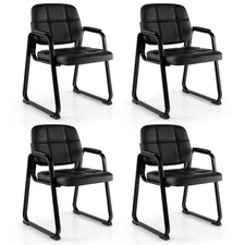 COSTWAY 4Pcs Waiting Room Chairs Meeting Room Chairs Reception Guest Chairs