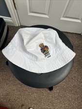 Polo Ralph Lauren White Bucket Hat Mens One Size Cotton OG Capsule 90s