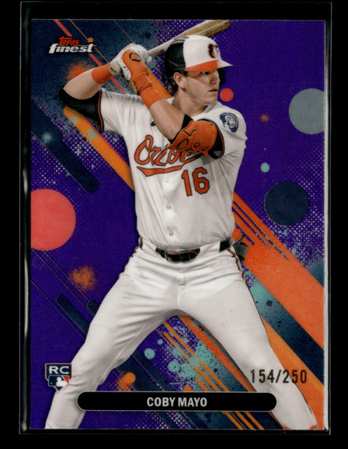 Coby Mayo 2025 Topps Finest Baseball Common Purple Refractor RC 154/250 [bmzB3