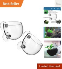 Plant Pot Aquarium Decor Aquatic Plant Cup with 2 Suction Cup for Fish Tank A...