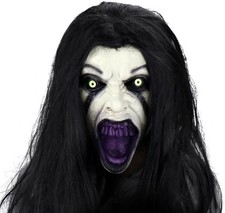 Halloween Maske mit Haaren für Erwachsene Ho...