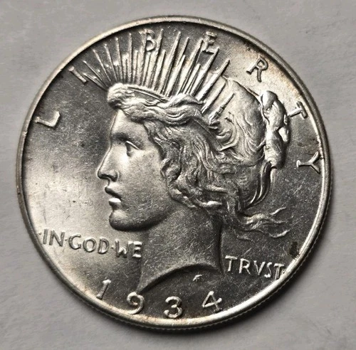 1934 Peace Silver Dollar BU Details