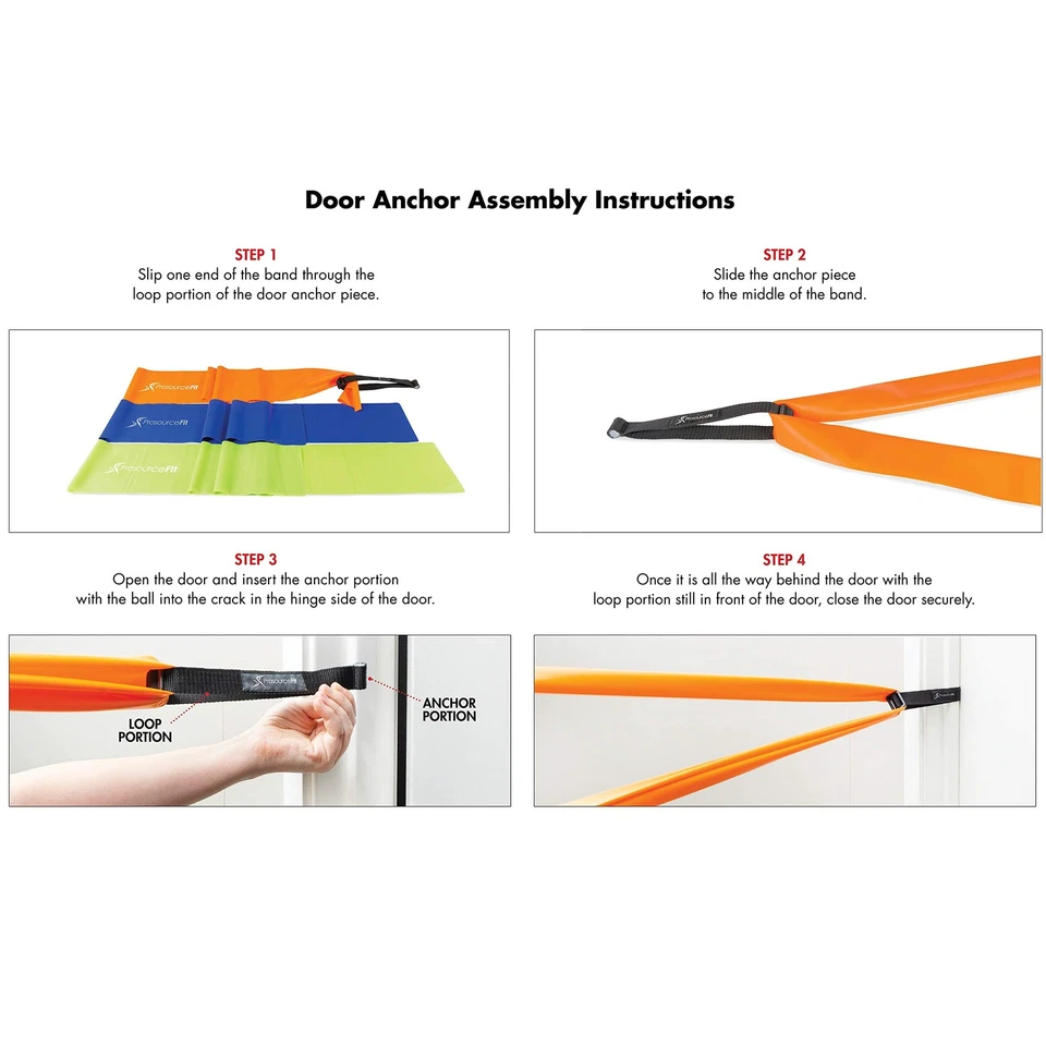 Juego de 3 bandas de resistencia planas ProsourceFit Therapy (6’ cada una-extra largas) para... Foto 4 de 4