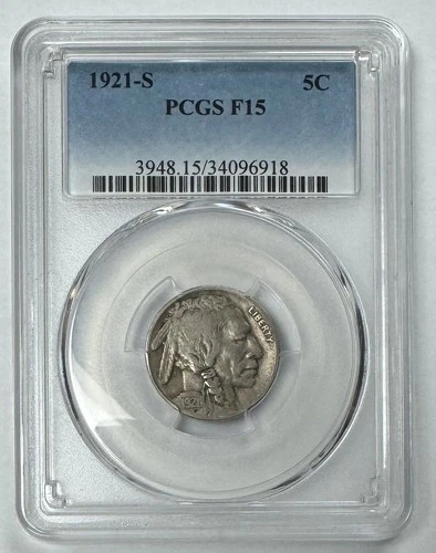 1921-S Buffalo Nickel  PCGS F15