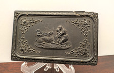 Antique Littlefield Parsons Union Case 4 Tintypes Victorian Thermoplastic Quad