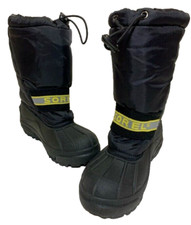 Sorel Unisex Kids Size 3 Chariot Snow Boots Black Waterproof Bungee Round Toe