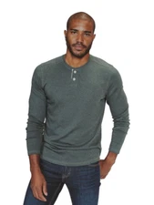 Men's The Normal Brand Puremeso 2-Button Henley in Green  - Size 2X