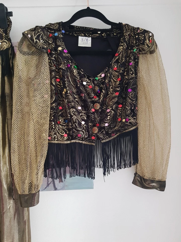 Disfraz de bailarina del vientre egipcia, Reino Unido talla 12 cuentas, lentejuelas Foto 2 de 4