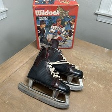 Vintage American Wildcat Boys Hockey Skates Size 4 Ice Skates NHL Brown w/Box