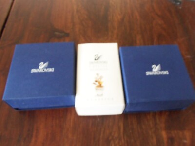 Swarovski Crystal Group of 3 including the Red and the Blue Primula & Flower Pot