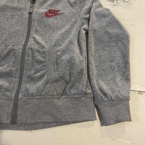 Nike Retro Y2K Gray/Pink Girls Toddler Zip-Up Hoodie - Size XS (Age 3-4 yrs) - Picture 3 of 10