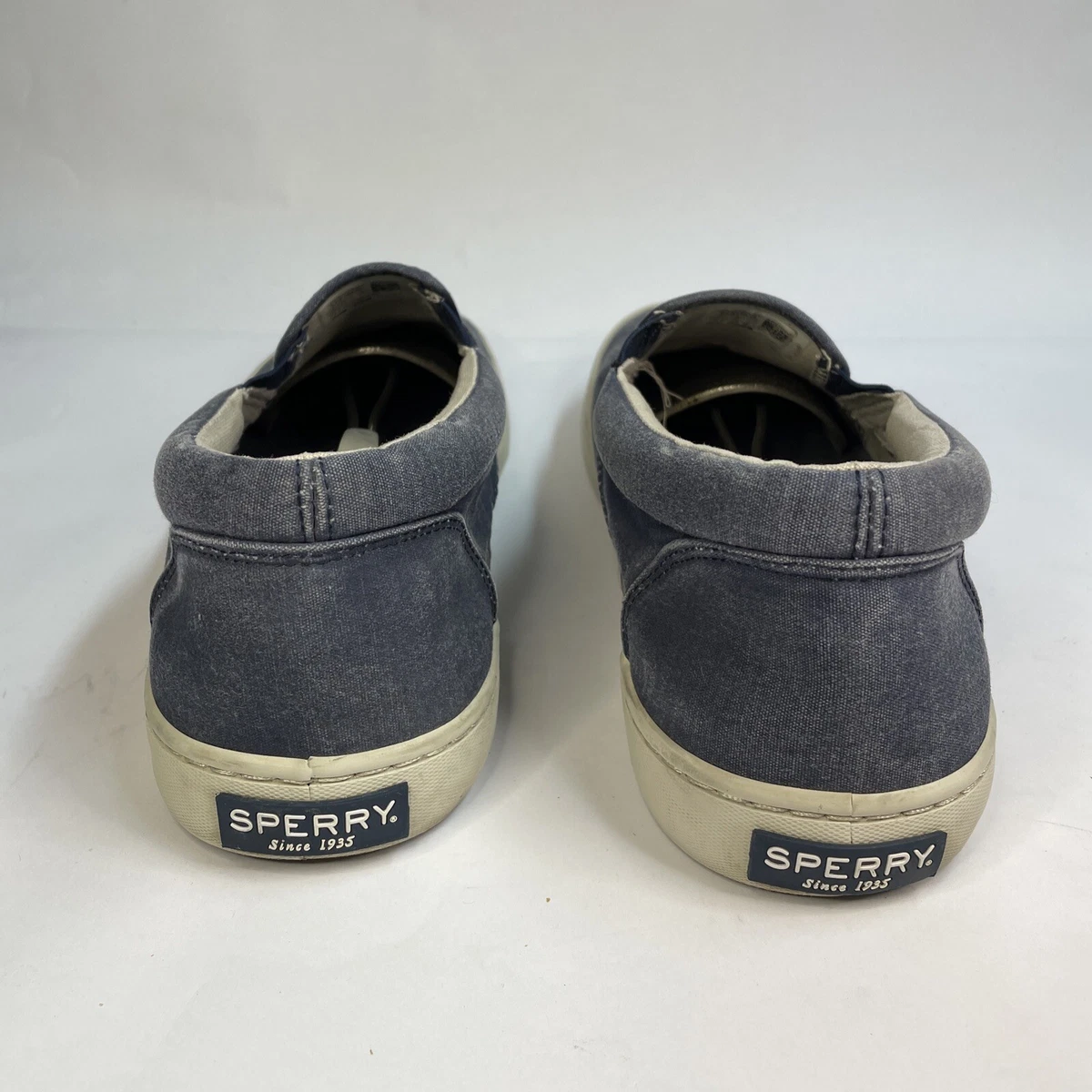 Mens Sperry Mens Cutter Slip on Salt Washed Blue Sneakers 11.5