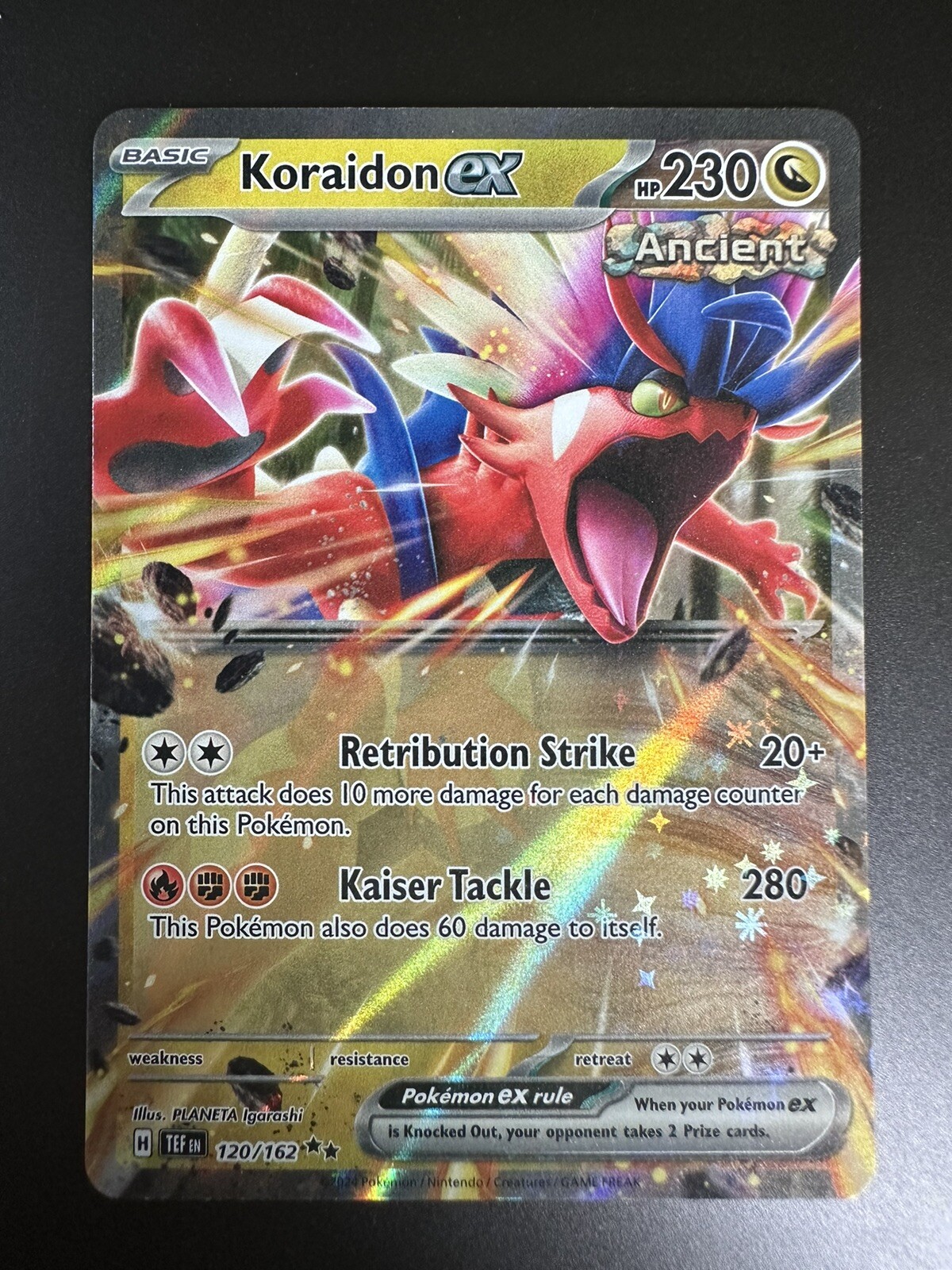 NM Pokemon Temporal Forces Koraidon EX Double Rare 120 #120/162