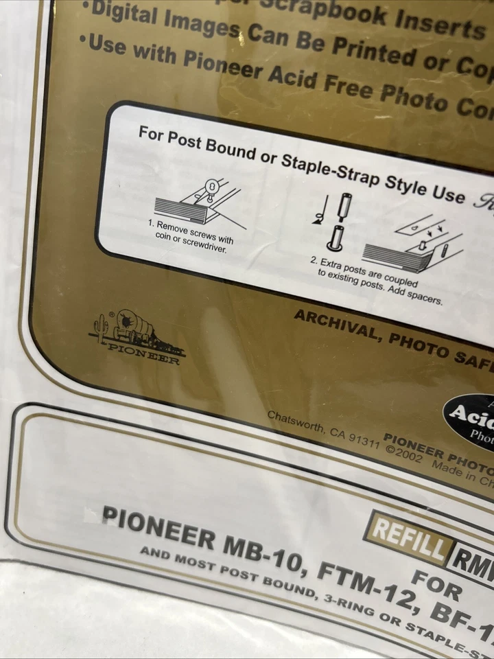 Paquete de 5 páginas de recarga de libro de memoria Pioneer 12 x 12 juego de 4 (40 páginas) nuevo en paquete Foto 4 de 4