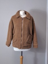 I Saw It First Brown Long Sleeve Zip Up Teddy Fleece Womens Size Medium (gn01)