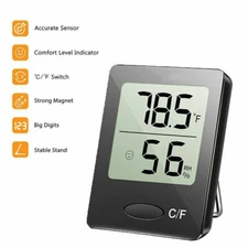 THERMOMETER INDOOR Digital LCD Hygrometer Temperature Humidity Meter Alarm Clock