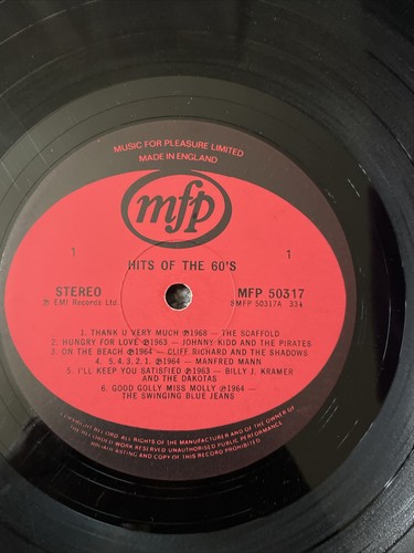Original Artists Carnaby ST W.1 Vinyl Record Hits Of The 60s - Foto 4 di 4