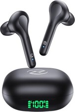 Wireless Earbuds w/Charging Case LED Display Lightweight,64H,Mic, Noise Cancel