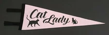 Cat Lady Pennant Banner Flag Pink Black Feline Pussycat Animal Meow Wall Oxford 