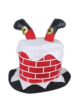 Chimney Hat with Santa Legs (Adult) Christmas Funny Hat Novelty Xmas Party