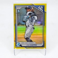 2024 Bowman Chrome JOSE CASTRO 1st Bowman Yellow /75 NEW YORK YANKEES 🔥