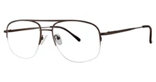 MODERN OPTICAL WILSON MEN'S SEMI-RIMLESS EYEGLASSES 55-18-145 BROWN W/ SOFT CASE
