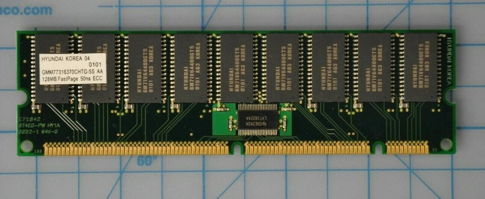 Hyundai 128MB SDRAM ECC PC-100 100Mhz Memory GMM77316370CHTG-5S - Image 3 of 3