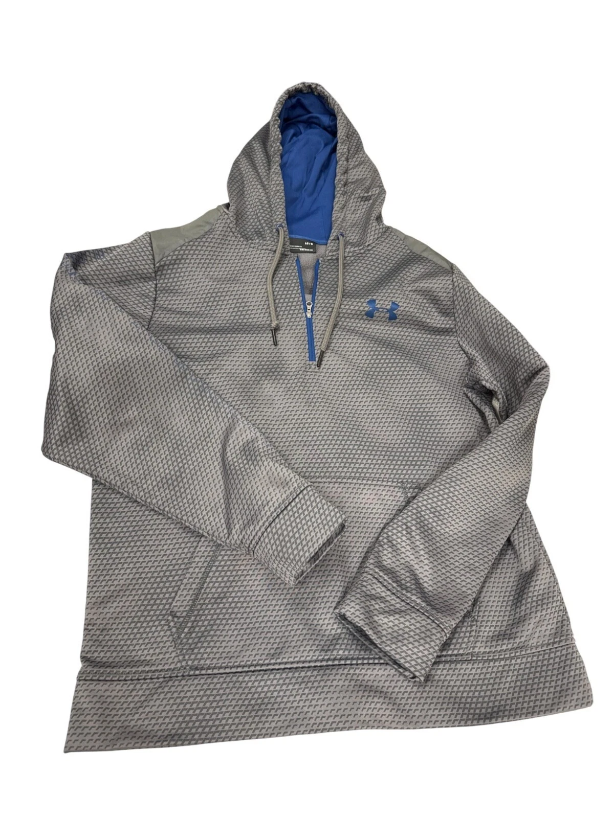 Under Armour Mens Gray blue ColdGear Large Hoodie sweater size L/G SKU 7219