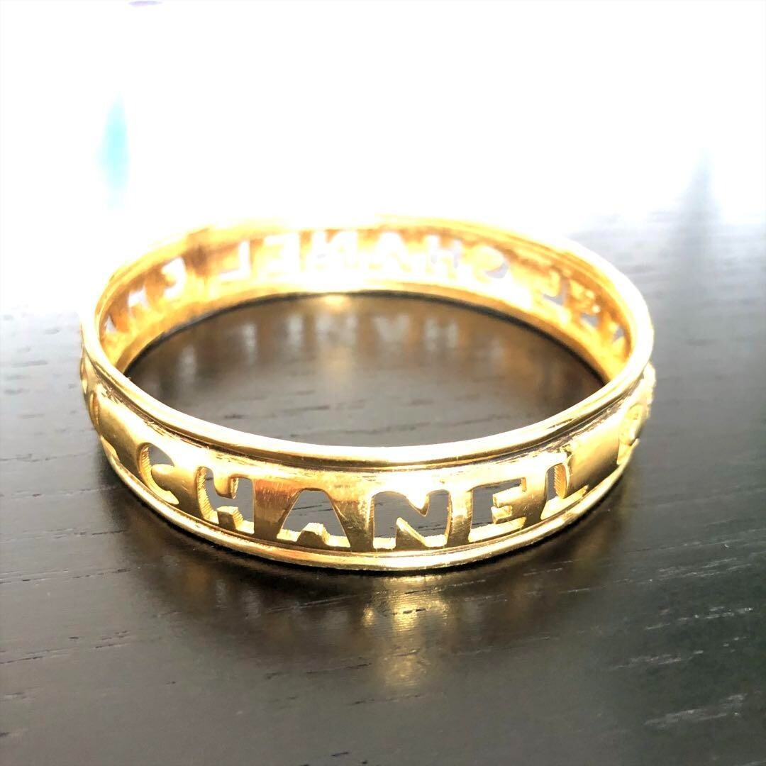 ヴィンテージ　バンド　シャネル　ブレスレット CHANEL Bracelet Bangle AUTH Coco chain Logo Vintage Rare CC