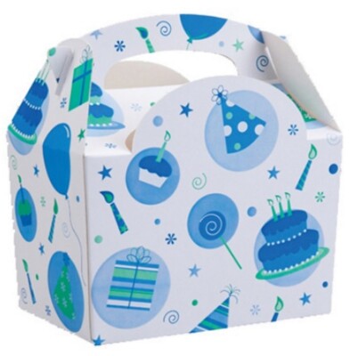 Jungen blau Feier 1. Geburtstag Boxen Kinder Spaß Party Essen Snack Mahlzeit Box